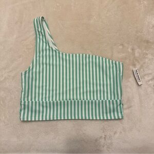 Old Navy Mint and White Striped Top Large NWT
